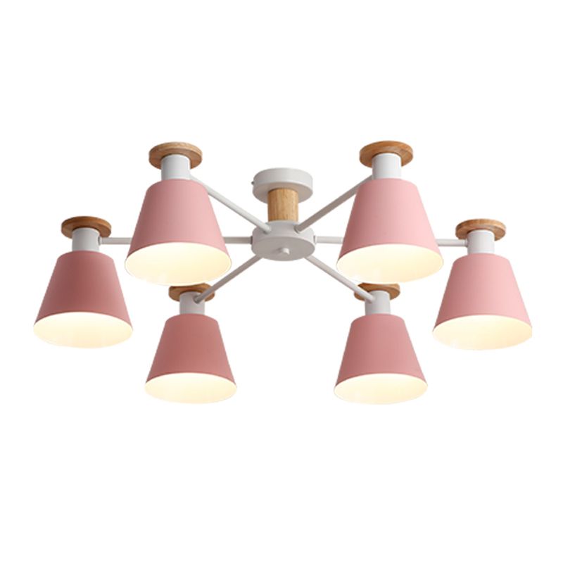 Moderne Kegelschatten Deckenlampe Metall mehrköpfige Deckenbeleuchtung für Restaurant