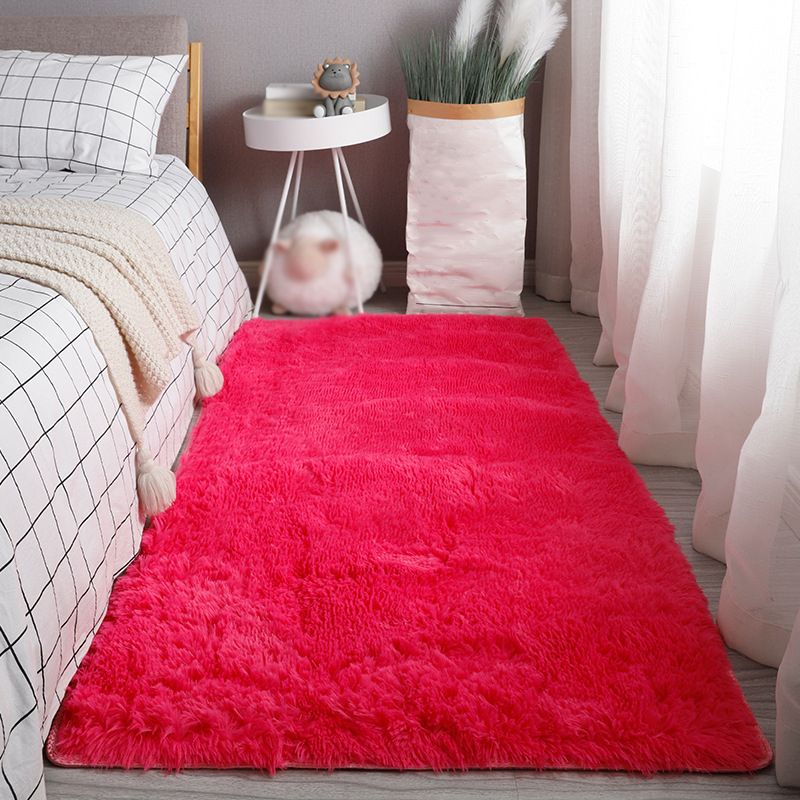 Alfombra de poliéster de lujoso de color sólido moderno alfombra casual alfombra lavable para habitaciones para dormir