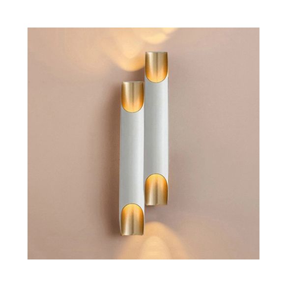 Pipe d'or / noir / blanc Lumière murale applique moderne 2/4 lumières Lumière murale en métal pour le salon