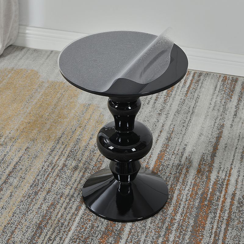 Contemporary End Table Wood Pedestal Round Living Room Side End Table