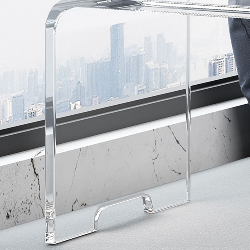 Contemporary Acrylic Side End Snack Table in Clear with Sled Base