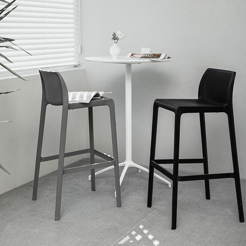 Nordic Style Bar-stool Plastic Counter Bar Stool with 4 Legs for Home