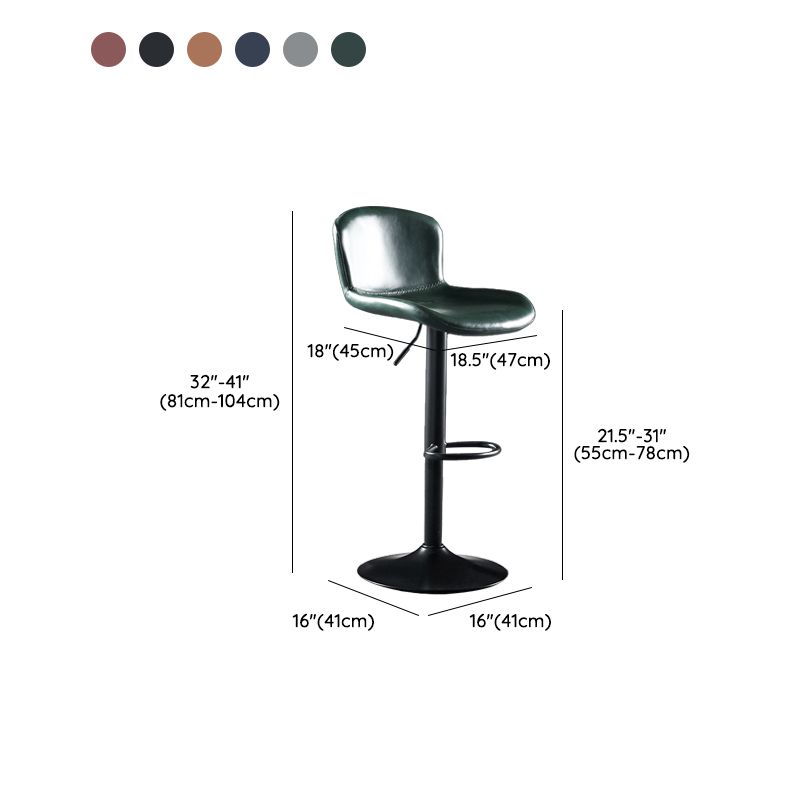 Faux Leather Barstools Adjustable Height Swivel Barstool with Footrest