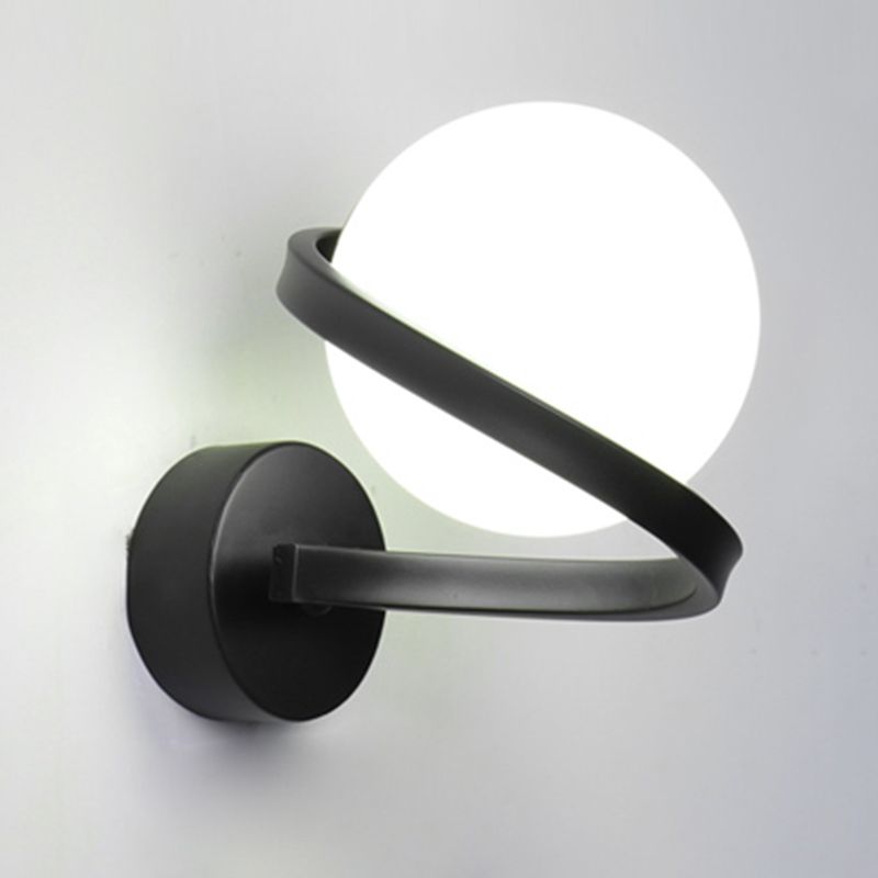 Moderne minimalistische globale muur gemonteerd verlichting metaal 1 lichte wandlampen met glazen schaduw