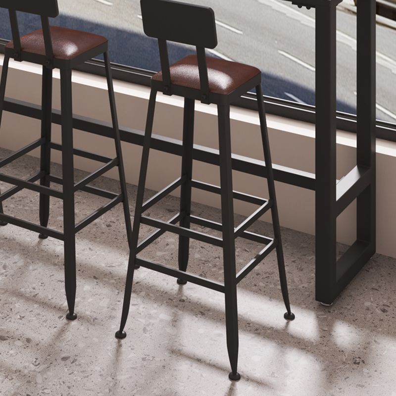 Black Contemporary Counter Height Stools Low Back Bar Stools