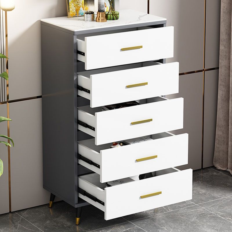 Glam 16" Wide Chest Bedroom Stone Storage Chest with Drawers