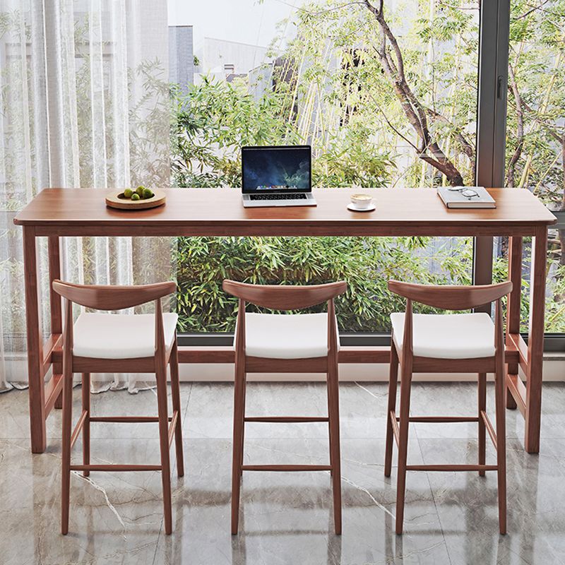 Modern Rectangle Bistro Bar Table Solid Wood Bar Table for Home