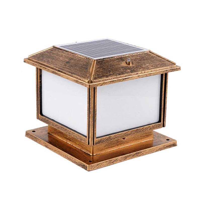 Golden/Black Outdoor Lights Waterproof Square Pillar Lamp for Garden