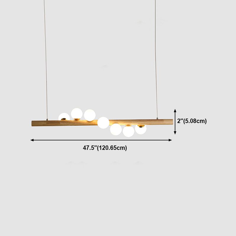 Modern Style Linear Hanging Island Lights White Glass Pendant Light Fixtures