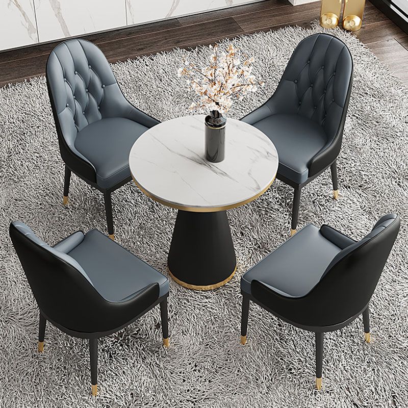 Modern Style Dining Table White Top Sintered Stone Table for Dining Room