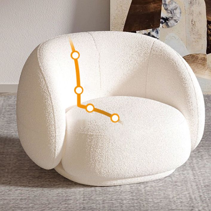 Scandinavian Sofa Fabric White Living Room Tuxedo Arm Cushions Curved Settee