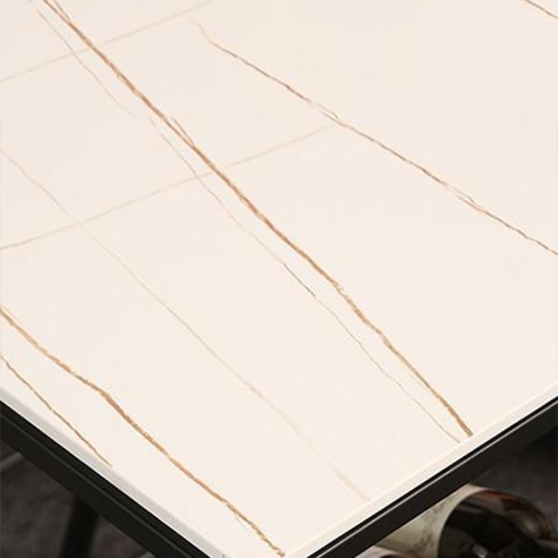 Modern 1/5 Pieces Bar Table Set Rectangle Stone Counter Table with Stools for Dining Room