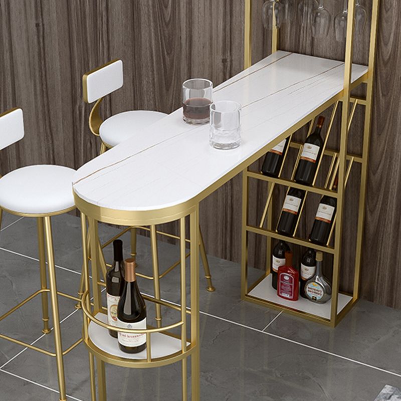 White Marble Table with Specialty Table Top Double Pedestal Table - 41.34" H
