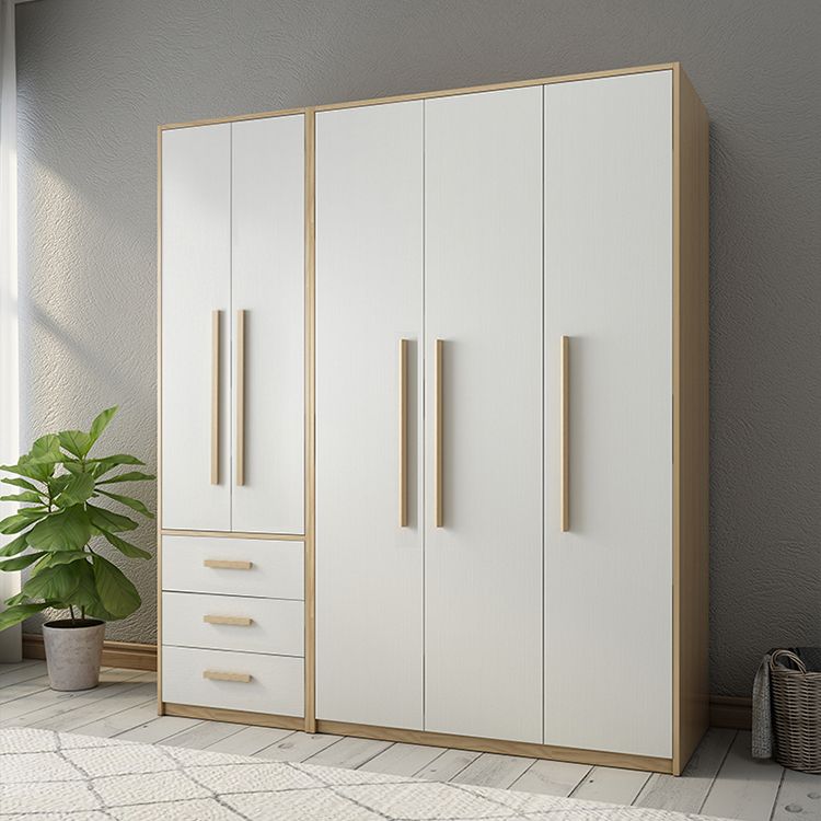 Modern Style Home Wardrobe Armoire Solid Wood and Engineered Wood Wardrobe Cabinet