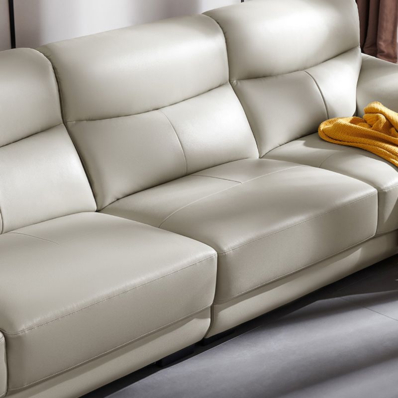 Pillow Top Arm Sectional Sofa with Tufted Genuine Leather Living Room Sectional sofa