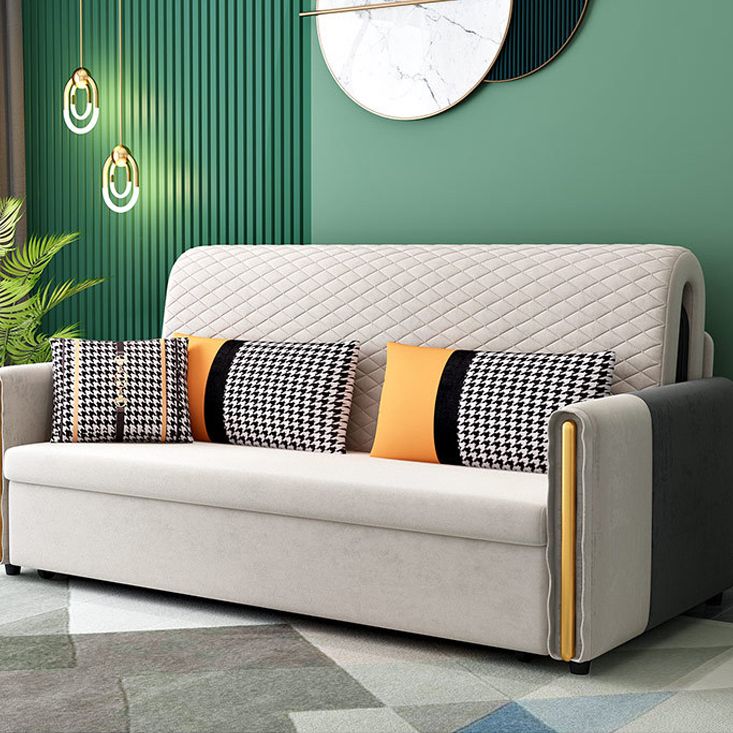 Light Gray Sleeper Sofa Modern Style Sofa Bed with Upholstered