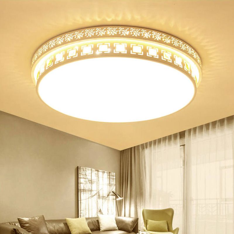 Modern Simple Style Geometry Shape Crystal Ceiling Lamp Iron 1 Light for Living Room Bedroom