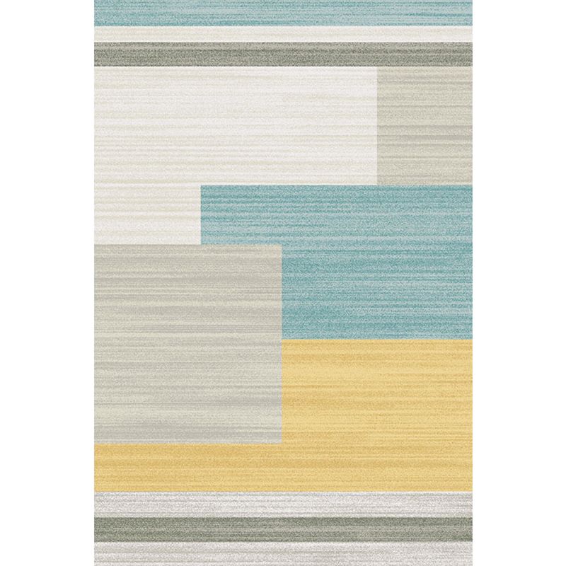 Scandinavian Living Room Rug Multi Color Geometric Pattern Area Carpet Polyster Pet Friendly Easy Care Rug