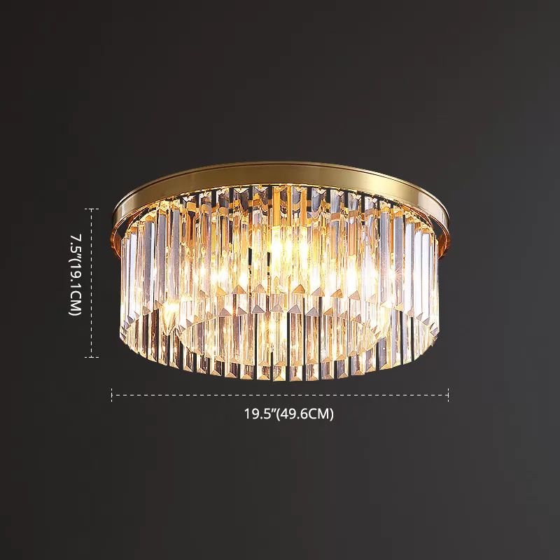 Modern Flush Mount Beleuchtung Gold Drum Flush Deckenleuchte Licht mit Crystal Shade