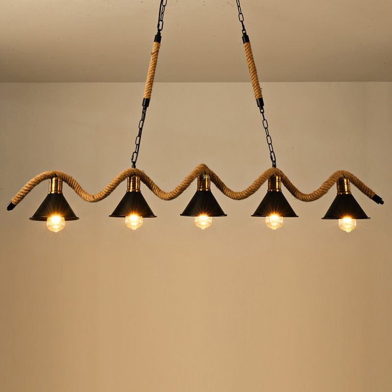 Industrial Island Light Metallic Hanging Lighting Fixture for Dining Room