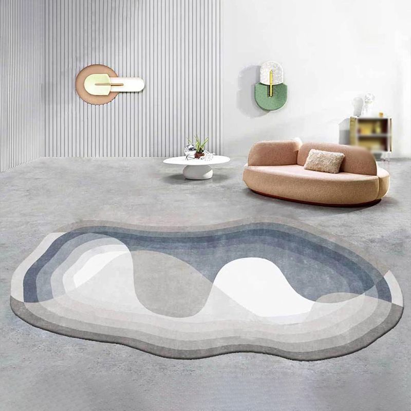 Contemporary Indoor Room Carpet Orange Abstract Indoor Rug Polyester Washable Indoor Rug