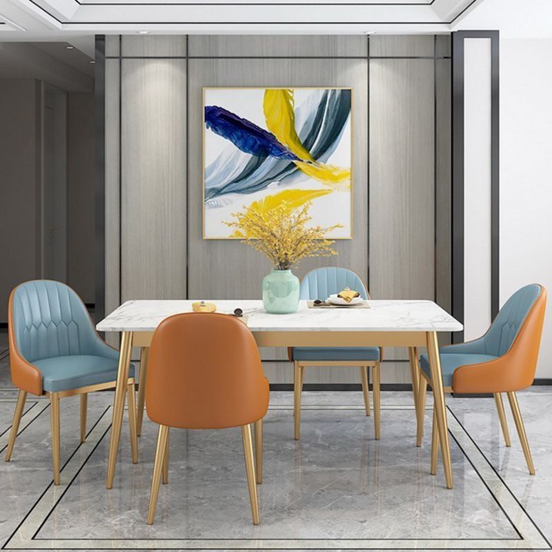 Modern Rectangle Stone Dining Table 1/2/5 Pieces Dining Set for Dining Room