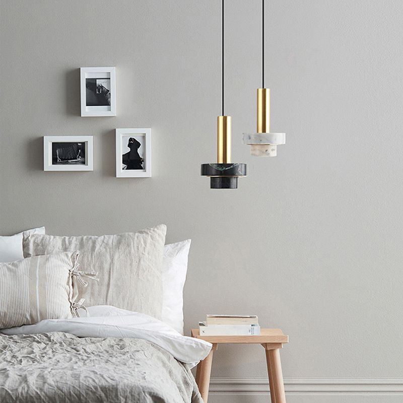 Tiered Pendant Light Fixture Minimalist Style Stone Ceiling Pendant Light for Bedroom
