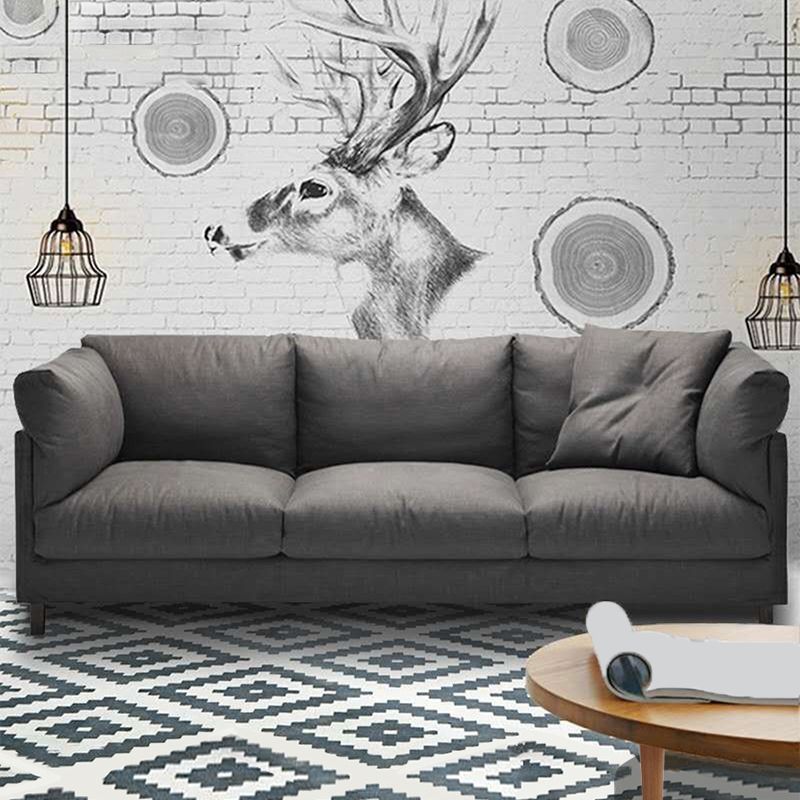 82.67" W x 32.67" D x 32.67" H Contemporary Standard Square Arm Sofa for Living Room