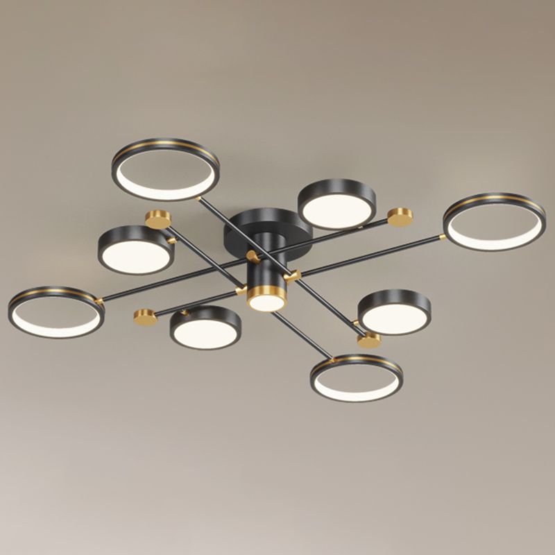Modern Sputnik Flush Mount Ceiling Light Aluminum Living Room Flush Light