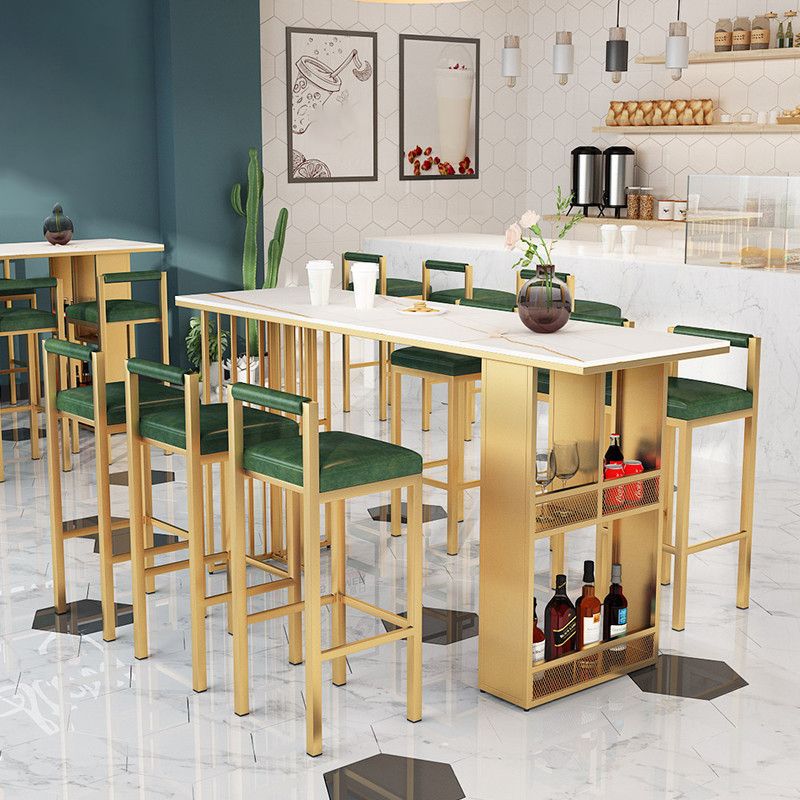 Tabella moderna di altezza da banco di stoccaggio in marmo moderno tavolo da pub ad altezza della barra moderna