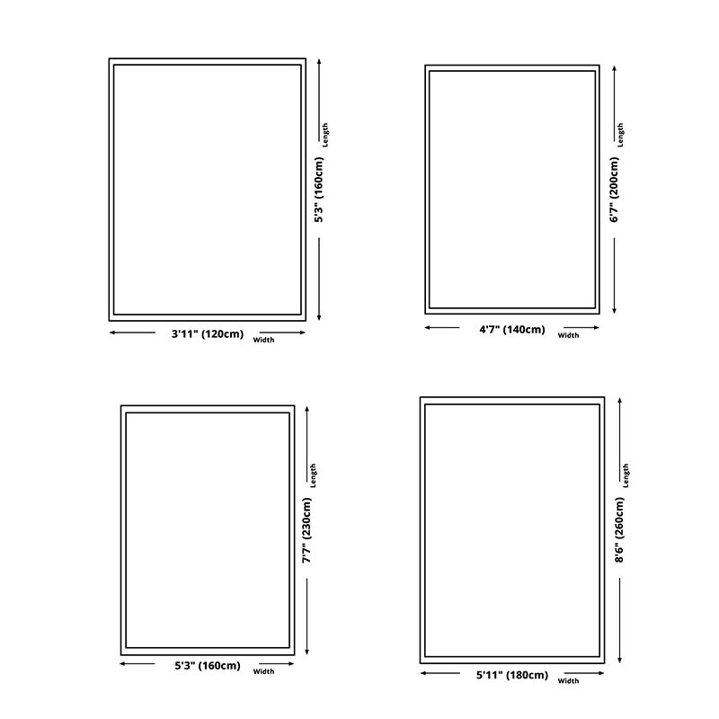 Red Modern Area Rug Traditional Pattern Polyester Area Carpet Anti-Slip Rug for Home Decor