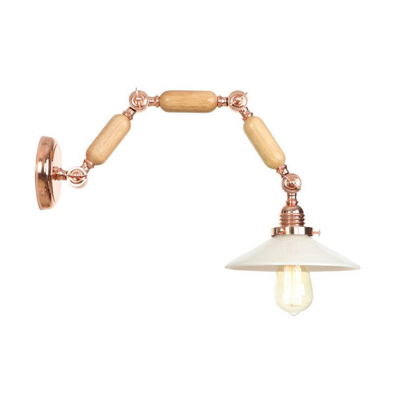 Adjustable Industrial Wall Light Glass 1-Light Wall Light Fixture