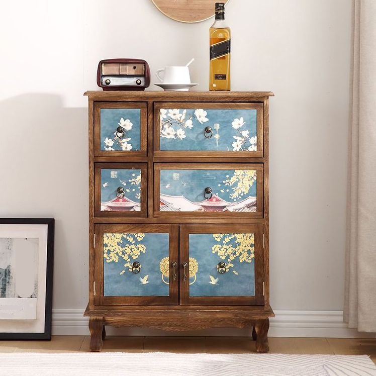 Traditional Style Storage Chest Vertical Wood Dresser with Drawers