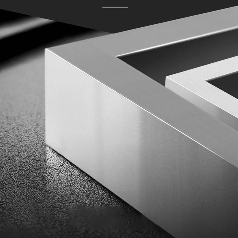 Pedestal Round Silver Coffee Table for Living Room Stainless Steel Cocktail Table