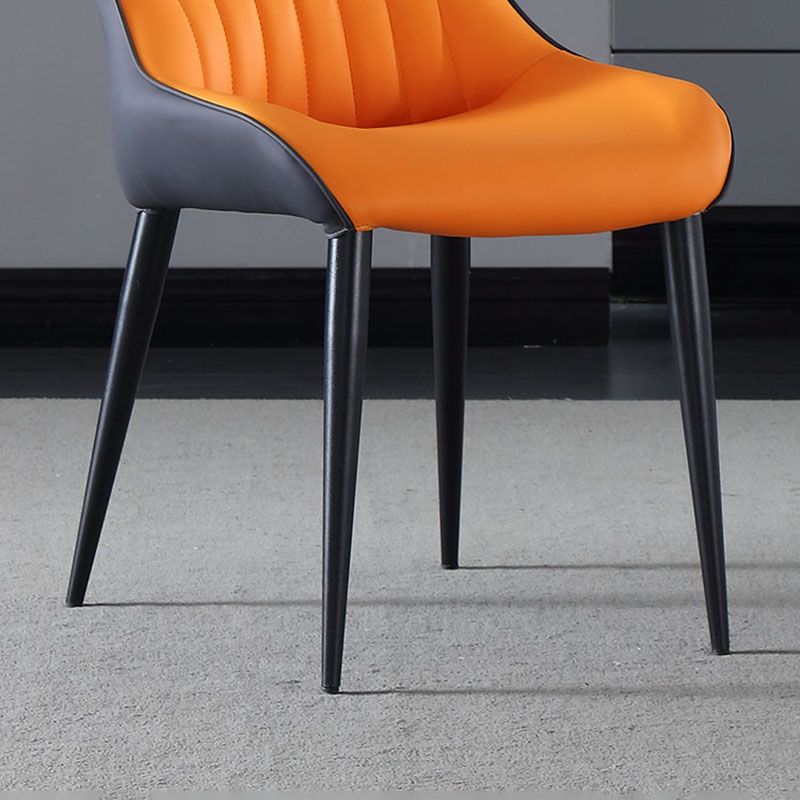 Industrial Wingback Parsons Side Chairs Leather Dining Side Chair