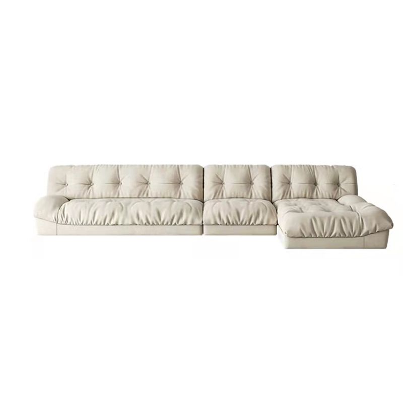 Armless Tufted Split-Back Sectional Sofa with Chaise L-Shape Sectionals Sofas