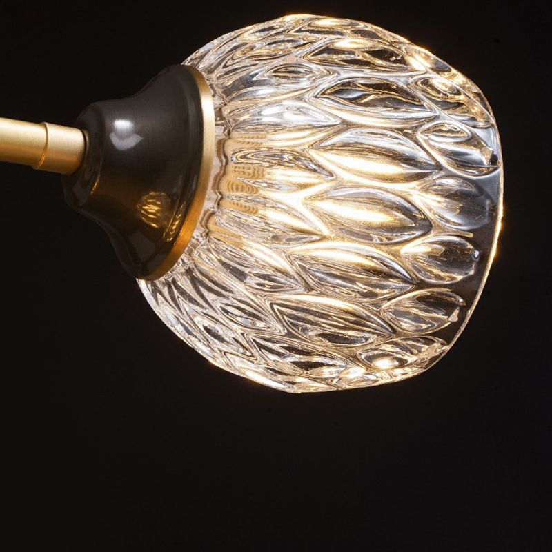 Modern Simple Black Ceiling Light Ball Shape Glass Shade Ceiling Lamp for Bedroom