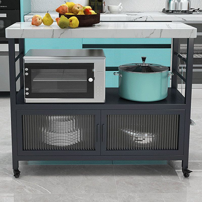 Modern Dining Room Prep Table Rectangular Rolling Kitchen Trolley