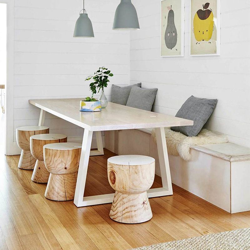 Solid Wood Top Table Traditional Luxury Table with Sled Base