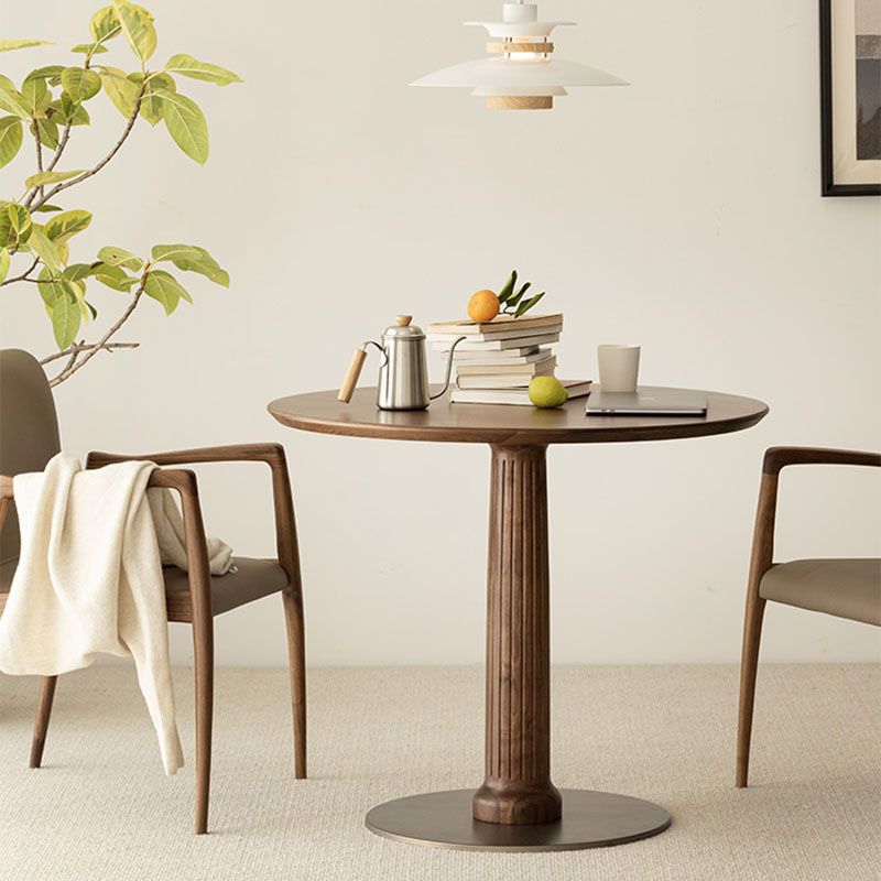 Modern Round Dining Table Wooden Base Dinner Table for Dining Room