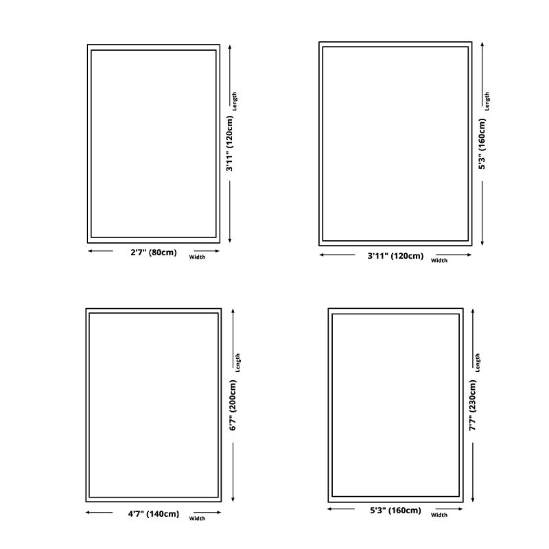 Black Modern Carpet Polyester Striped Carpet Non-Slip Backing Carpet for Living Room