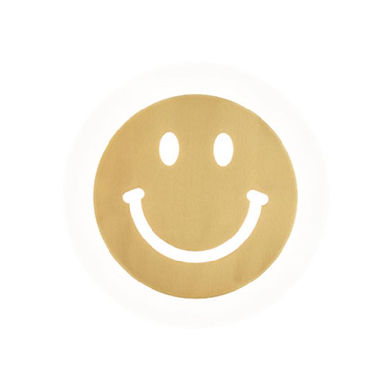 Metal Round Wall Lights Modern 1-Light Wall Light Fixture in Gold