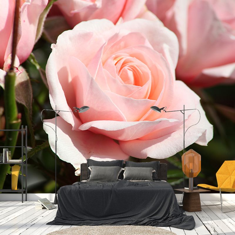 Modern Style Mural Wallpaper Romantic Rose Environment Friendly Bedroom Wall Mural