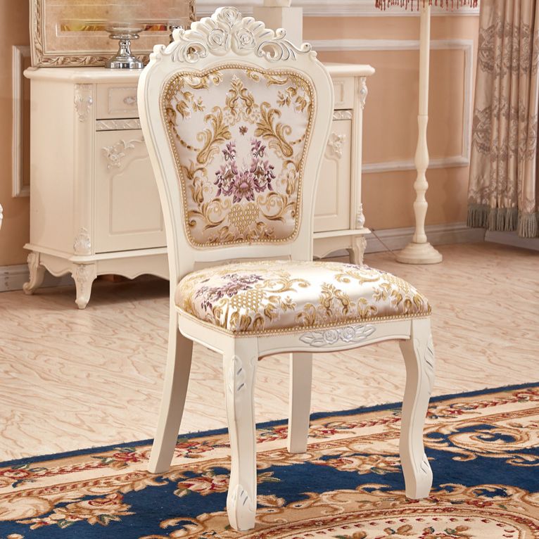 Chaise latérale rembourrée de restaurant de style européen, chaise de salle à manger blanche ouverte
