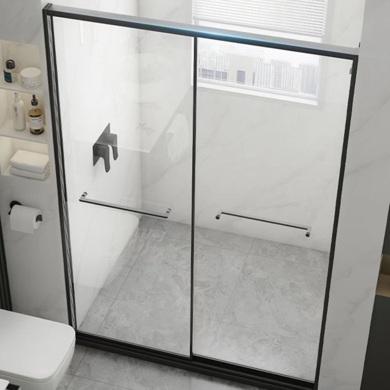 Black Frame Double Sliding Shower Bath Door Transparent Shower Door