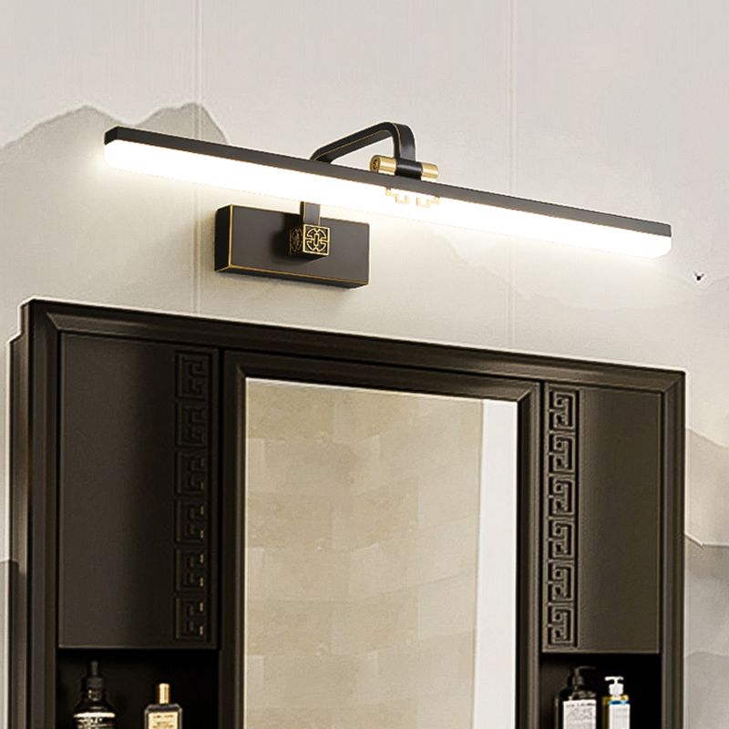 Modern Minimalist Style Streamlined Wall Mounted Light Fixture Copper Flush Mount Wall Sconce for Bathroom