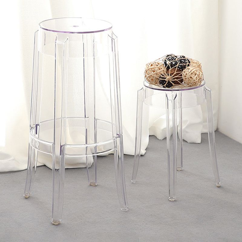 Nordic Style Bar-stool Round Counter Bar Stool with Plastic Legs for Home