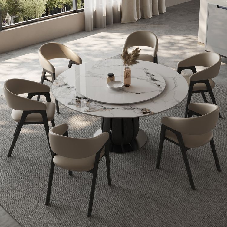 Open Back Arm Upholstered and Solid Wood Dining Accent Chair