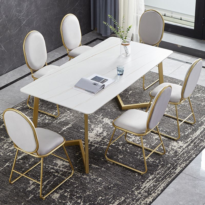 Glossy White Dining Table Set 1/4/5/7 Pieces Glam Dinette Set for Dining Room