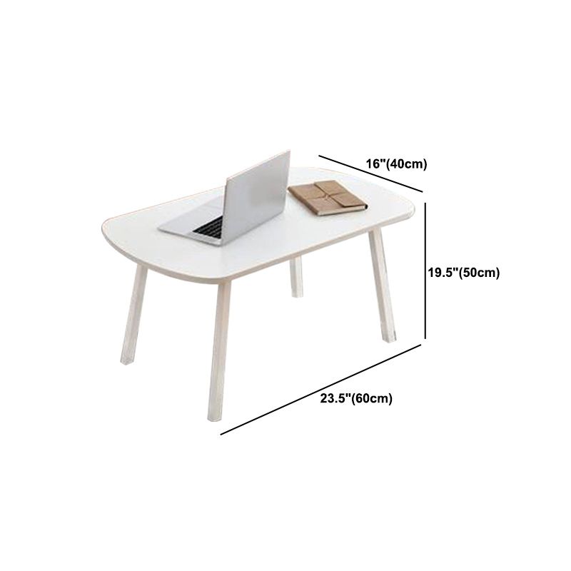 Modern 19.6" H Rectangle Wooden Coffee Table Steel 4 Legs Cocktail Table